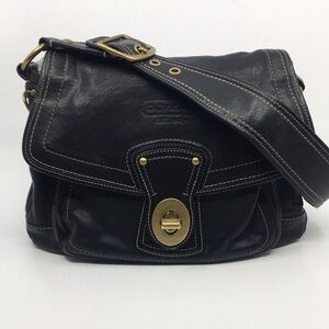 Coach Ali Legacy 65th Anniversary Black Shoulder Bag with Gold Accents